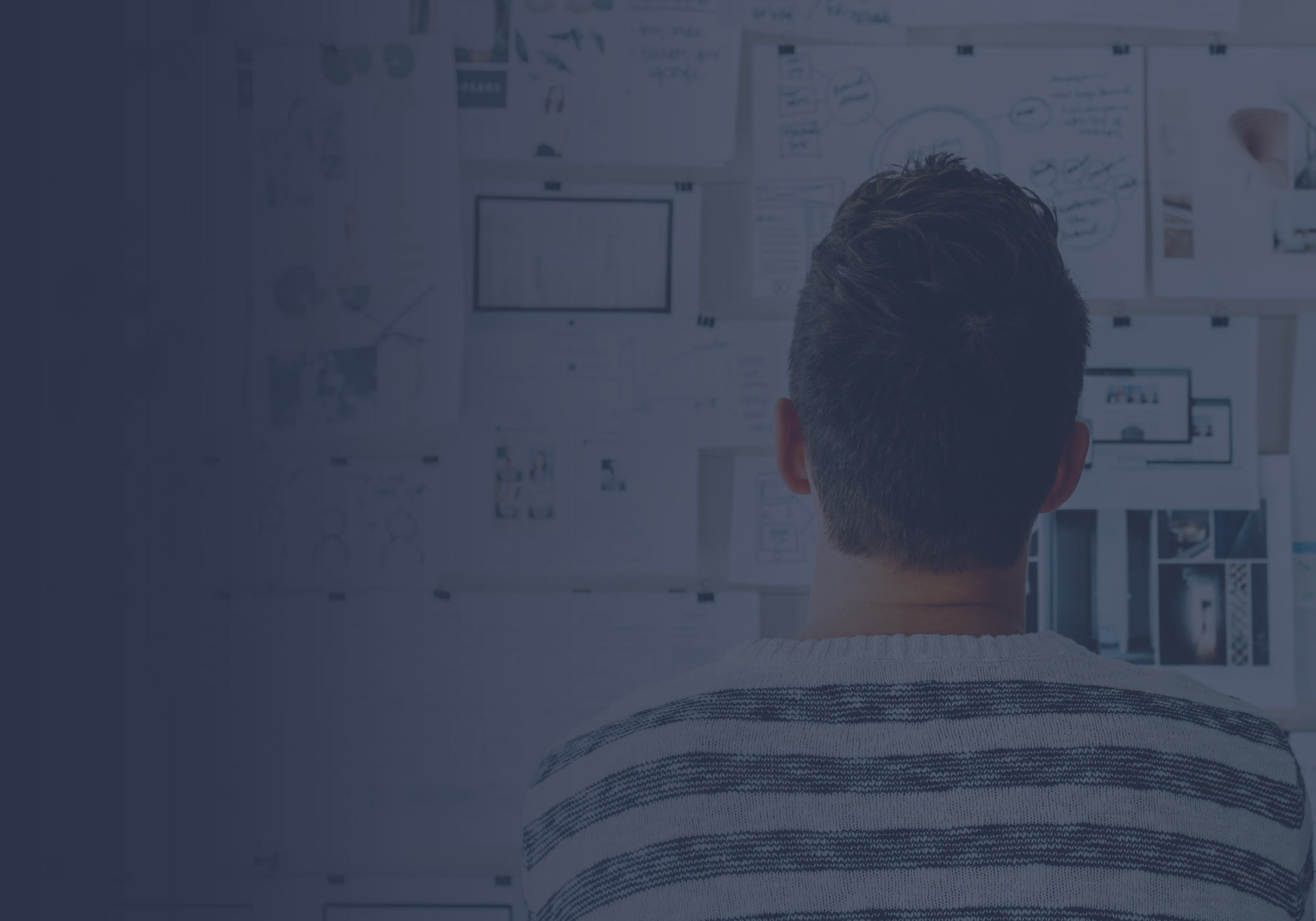 Person Looking at Pin Board